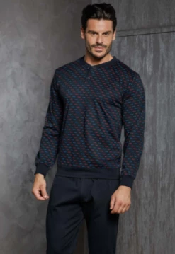 Pigiama Uomo 100% Cotone Jersey Enrico Coveri 1081 Outlet