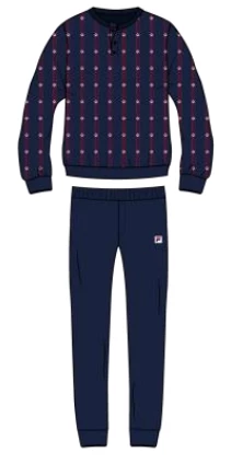 Pigiama Uomo Fila 1086 100% Cotone Caldo Interlock