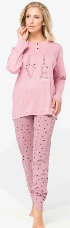 Pigiama Donna Manica Lunga 100% Cotone Karelpiu' 111