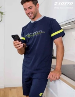 Pigiama Uomo Corto 100% Cotone Jersey Lotto 1117 Outlet