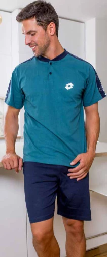 Pigiama Uomo Corto 100% Cotone Jersey Lotto 1120 Outlet