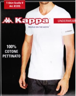 Maglia Uomo Scollo A V 100% Cotone Pettinato Kappa 1315