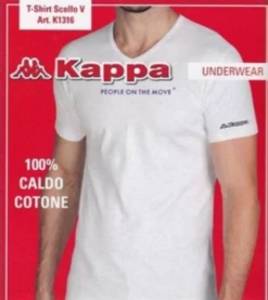 Maglia Uomo Scollo A V 100% Cotone Caldo Kappa 1316
