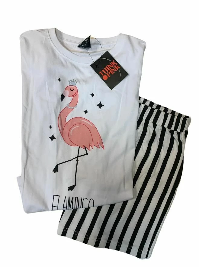 Pigiama Donna Corto 100% Cotone THINK PINK 2001 Outlet 1 Pigiama Donna Corto 100% Cotone THINK PINK 2001 Outlet