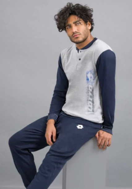 Pigiama Uomo 100% Cotone Caldo Interlock Lotto 2075 Prezzo Promozionale 2 Pigiama Uomo 100% Cotone Caldo Interlock Lotto 2075 Prezzo Promozionale - immagine 2