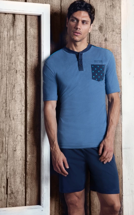 Pigiama Uomo Corto 100% Cotone Nottingham Sport 24061 1 Pigiama Uomo Corto 100% Cotone Nottingham Sport 24061