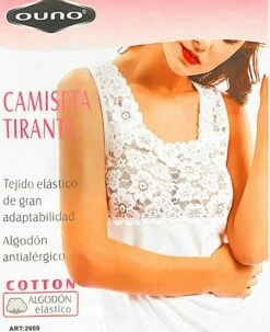 Canottiera Donna Sottogiacca Cotone E Pizzo Ouno 2609