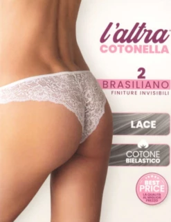 Slip Donna Brasialiano Pizzo Cotonella CD284