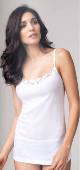 Canottiera Donna Spalla Stretta Top Cotone 100% Nottingham V3311 1 Canottiera Donna Spalla Stretta Top Cotone 100% Nottingham V3311