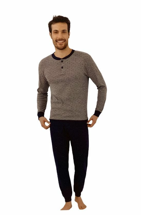 Pigiama Uomo 100% Cotone Caldo Invernale Il Granchio 4002 2 Pigiama Uomo 100% Cotone Caldo Invernale Il Granchio 4002 - immagine 2