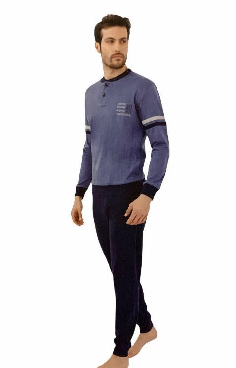 Pigiama Uomo 100% Cotone Caldo Invernale Il Granchio 4003 2 Pigiama Uomo 100% Cotone Caldo Invernale Il Granchio 4003 - immagine 2