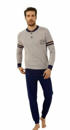 Pigiama Uomo 100% Cotone Caldo Invernale Il Granchio 4003