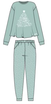 Pigiama Donna Fila 4068 Cotone Caldo Invernale