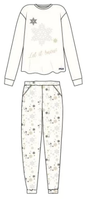 Pigiama Donna Fila 4069 Cotone Caldo Invernale