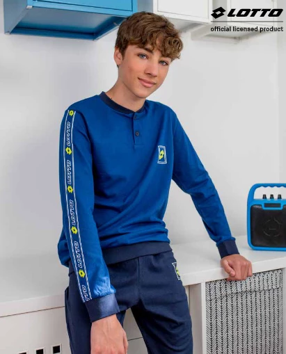 Pigiama Ragazzo Lungo Cotone Jersey Lotto 4116 Outlet 1 Pigiama Ragazzo Lungo Cotone Jersey Lotto 4116 Outlet