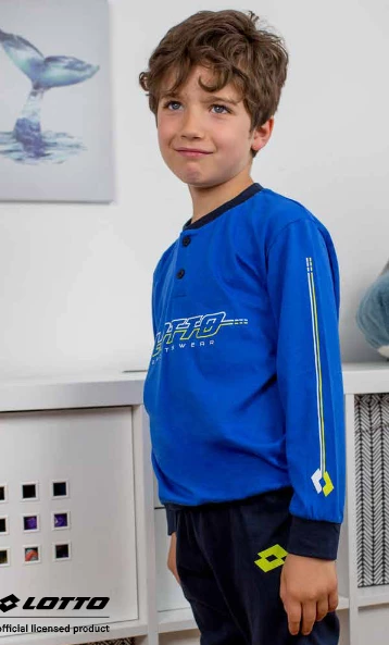 Pigiama Bambino Lungo Cotone Jersey Lotto 4134 Outlet 1 Pigiama Bambino Lungo Cotone Jersey Lotto 4134 Outlet