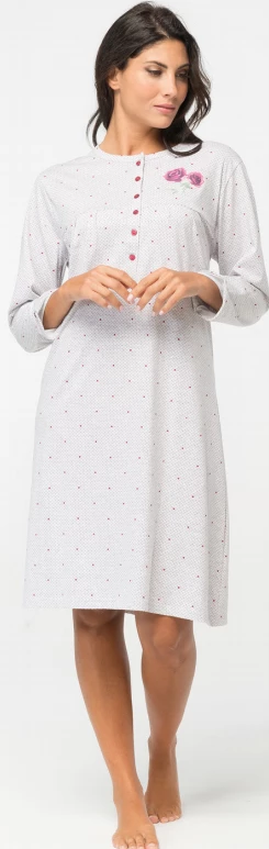 Camicia Da Notte Manica Lunga 100% Cotone Jersey Karelpiu' 415