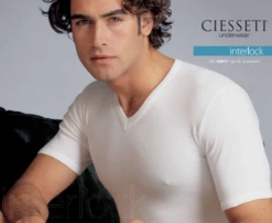 Maglia Uomo Mezza Manica Scollo A V Cotone Felpato Ciesseti 42017