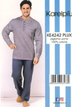 Pigiama Uomo Calibrato 100% Cotone Karelpiu' 4242