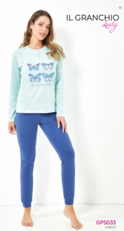Pigiama Donna Cotone Jersey IL GRANCHIO Lady 5033 Outlet