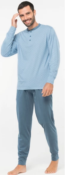 Pigiama Uomo Lungo Calibrato 100% Cotone Jersey Karelpiu' 0511