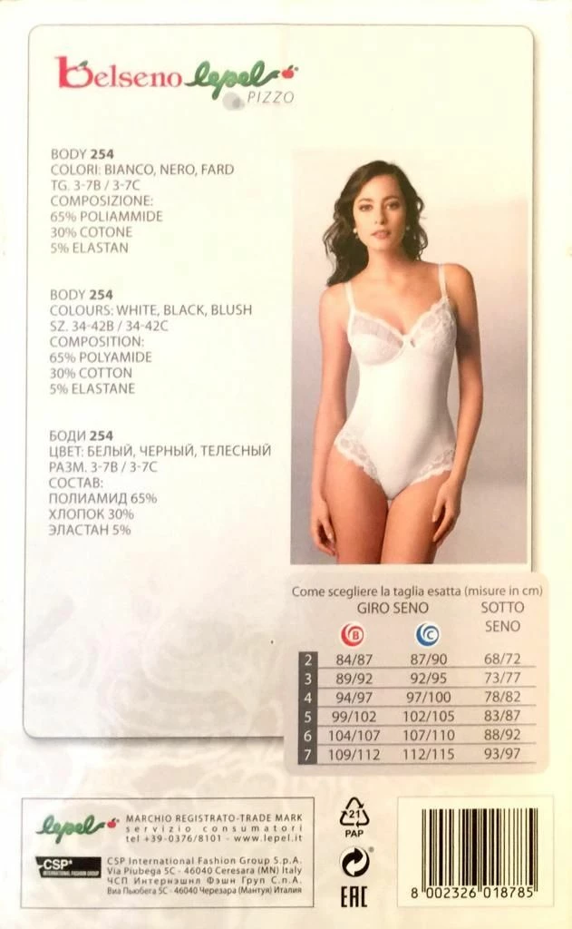 Body Donna Microfibra E Pizzo Coppa C Belseno Lepel 254 2 Body Donna Microfibra E Pizzo Coppa C Belseno Lepel 254 - immagine 2
