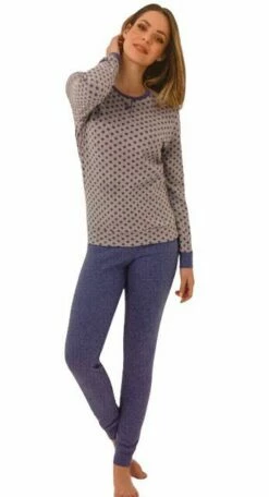 Pigiama Donna Cotone Felpato Punto Milano Il Granchio 6009