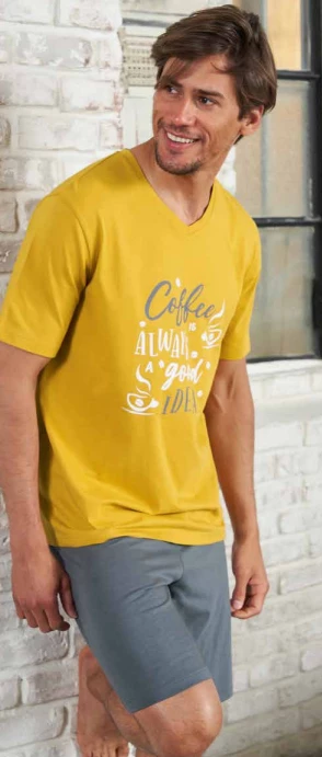 Pigiama Uomo Corto 100% Cotone You365 71345 1 Pigiama Uomo Corto 100% Cotone You365 71345