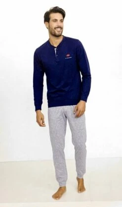 Pigiama Uomo Lungo 100% Cotone Jersey IL GRANCHIO 356 Prezzo Promozionale