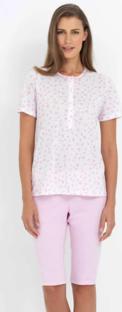 Pigiama Donna Corto 100% Cotone Linclalor 74183 Prezzo Promozionale