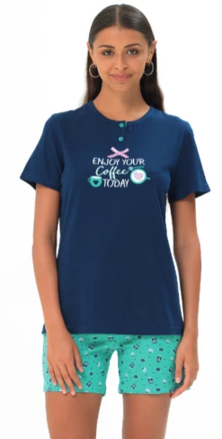 Pigiama Donna M/M Corto 100% Cotone MI-A-MY By Linclalor 74243 Special Price