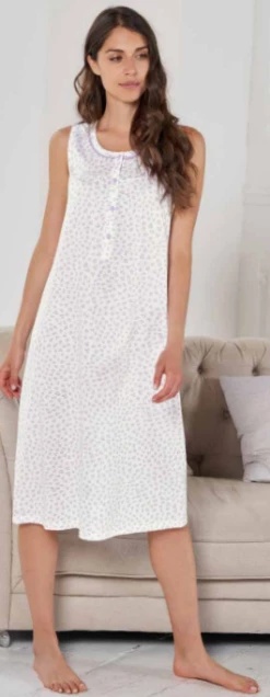 Camicia Da Notte Spalla Larga 100% Cotone Jersey Linclalor 74452