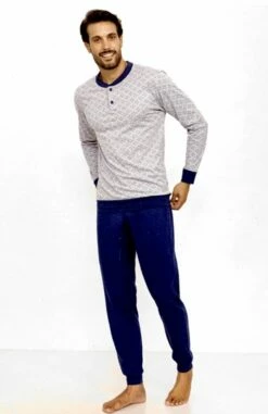 Pigiama Uomo Lungo 100% Cotone Jersey IL GRANCHIO 361 Prezzo Promozionale