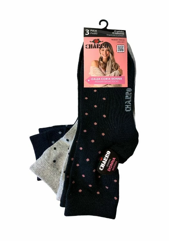 Calzino Corto Donna Caldo Cotone Invernale EL CHARRO Erika 80 1 Calzino Corto Donna Caldo Cotone Invernale EL CHARRO Erika 80