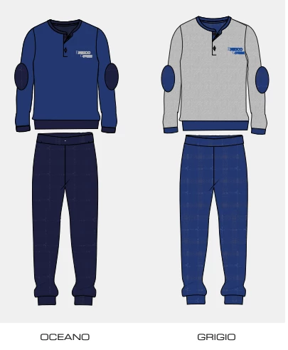 Pigiama Uomo Lungo 100% Cotone Jersey Enrico Coveri 8131 Prezzo Promozionale 2 Pigiama Uomo Lungo 100% Cotone Jersey Enrico Coveri 8131 Prezzo Promozionale - immagine 2