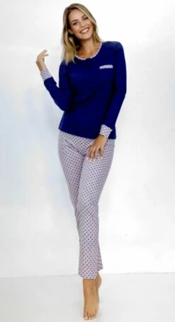 Pigiama Donna Lungo 100% Cotone Jersey Il Granchio Lady 418