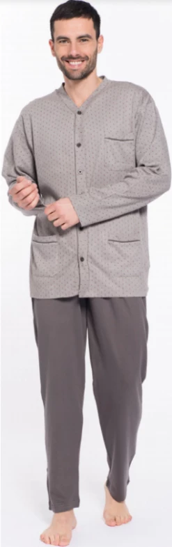 Pigiama Uomo APERTO 100% Cotone Caldo Karelpiu' 9110