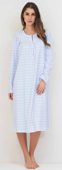 Camicia Da Notte Cotone Caldo Interlock Invernale Linclalor 92628