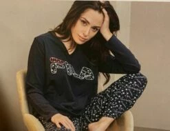 Pigiama Donna Fila 4072 Cotone Caldo Invernale -Sconto Intimo Outlet in Italia c4072