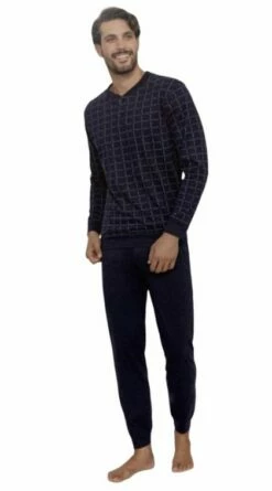 Pigiama Uomo Lungo 100% Cotone Jersey IL GRANCHIO 358 Prezzo Promozionale
