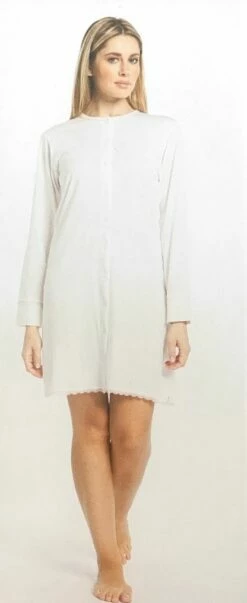 Camicia Da Notte Tutta Aperta 100% Cotone Karelpiu' 6165