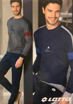 Pigiama Uomo Lungo 100% Cotone Caldo Interlock Lotto 4073 Prezzo Promozionale