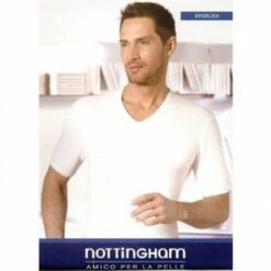 Maglia Uomo Mezza Manica Scollo A "V" Cotone Felpato Nottingham TV 110