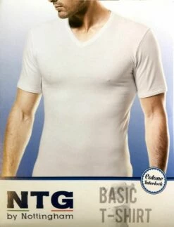 Maglia Uomo Mezza Manica Scollo A V Cotone Felpato NTG TV900