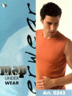 Maglia Uomo Girocollo Senza Maniche 100% Cotone Map 343