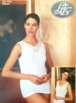Canottiera Donna Spalla Larga 100% Cotone Life Art.1318