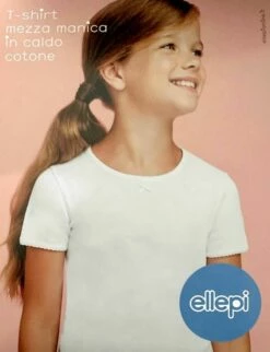 Maglia Bambina Mezza Manica Caldo Cotone Ellepi 651