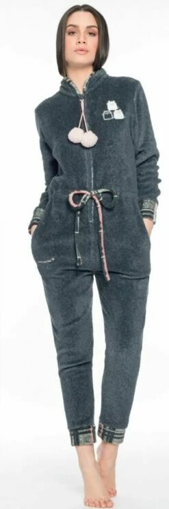 Tuta Intera Pigiama Pile Coral Fleece Pigiamiamoci 1571 Prezzo Promozionale