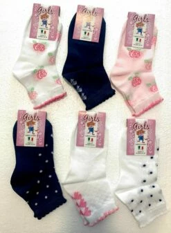 Calzino Bambina Corto Cotone Leon D'oro Tris Romantic